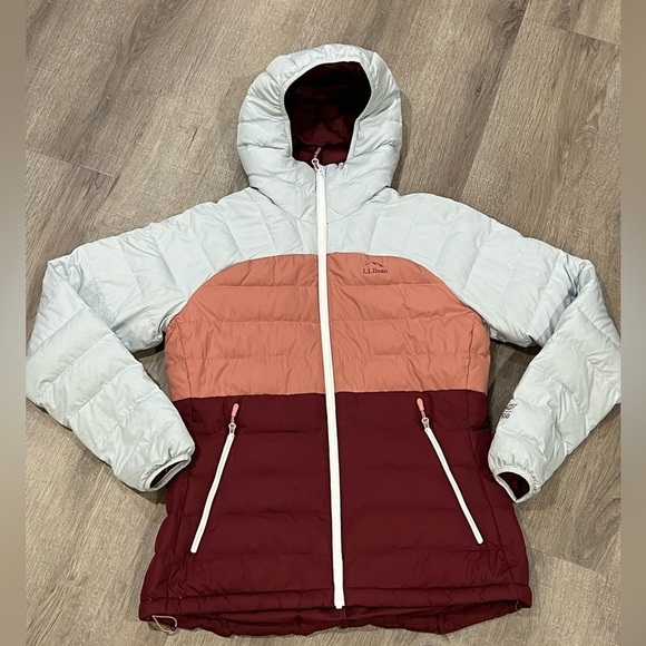 L.L.. Bean Women’s Small 650 Down Filled Puffer Packable Color Block Coat Jacket - Picture 6 of 13
